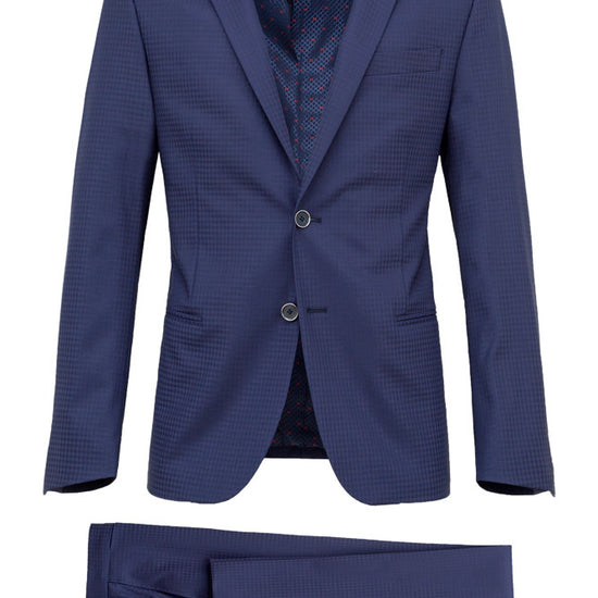 Faux-Uni Blue Stretch Wool Suit - MONTEZEMOLO