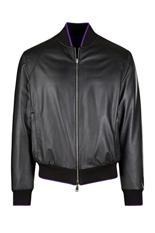 ACF FIORENTINA Official Leather Bomber Jacket 2023/24