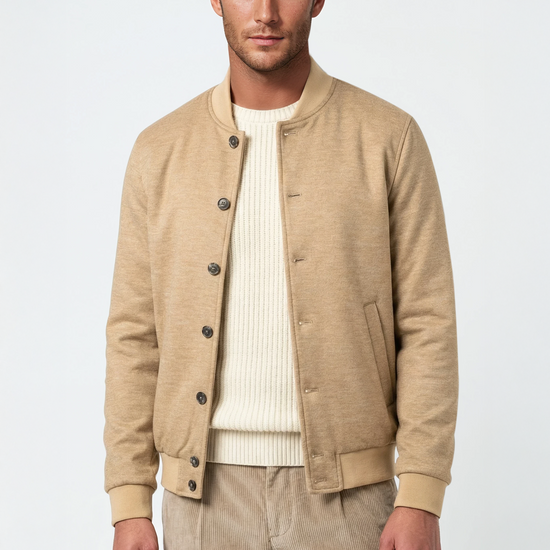 Padded wool-cotton bomber jacket - MONTEZEMOLO