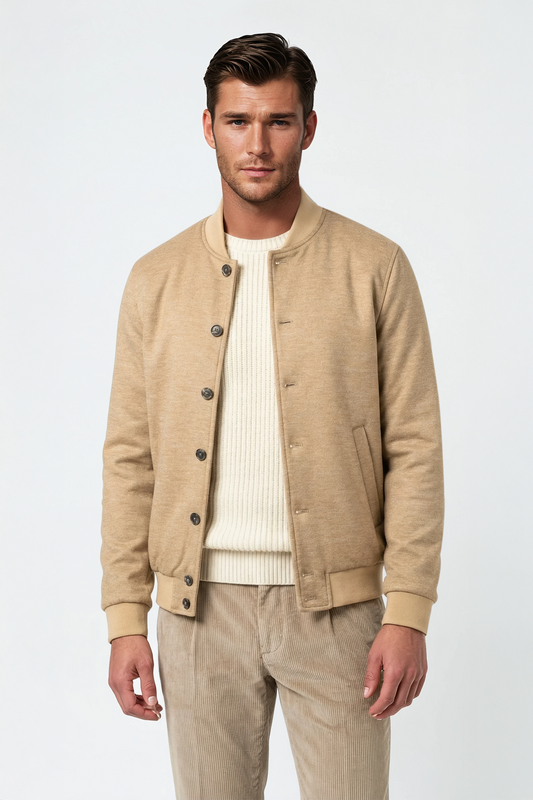 Padded wool-cotton bomber jacket - MONTEZEMOLO
