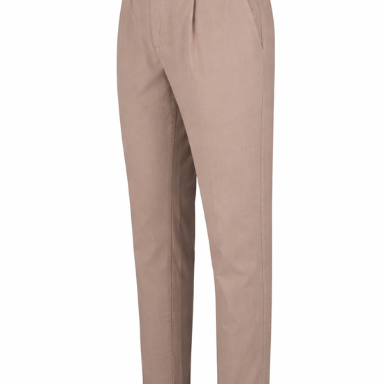 Stretch Cotton Twill Chino Pants with Pleats - MONTEZEMOLO