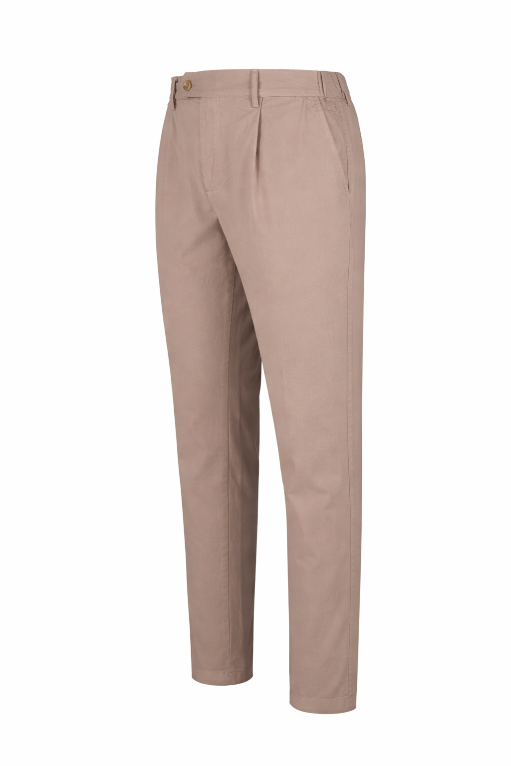 Stretch Cotton Twill Chino Pants with Pleats - MONTEZEMOLO