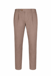 Stretch Cotton Twill Chino Pants with Pleats - MONTEZEMOLO