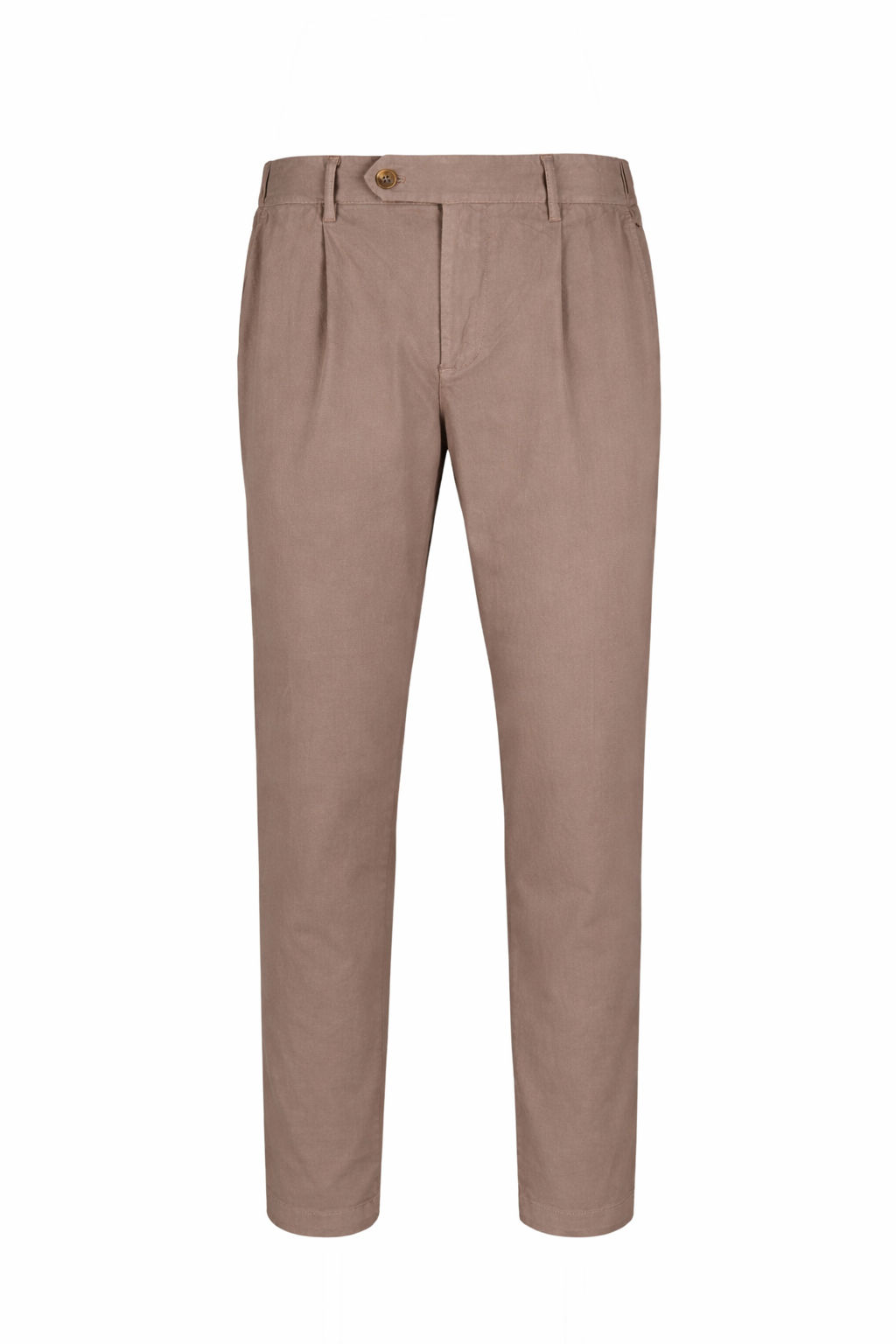 Stretch Cotton Twill Chino Pants with Pleats - MONTEZEMOLO