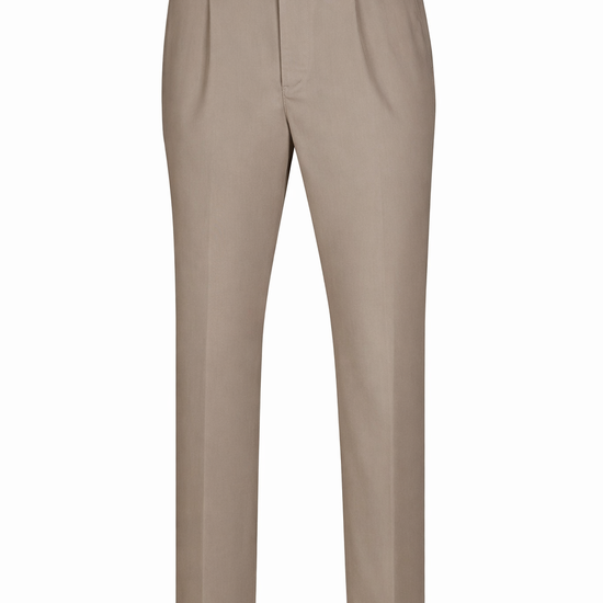 Stretch Cotton Twill Chino Pants with Pleats - MONTEZEMOLO