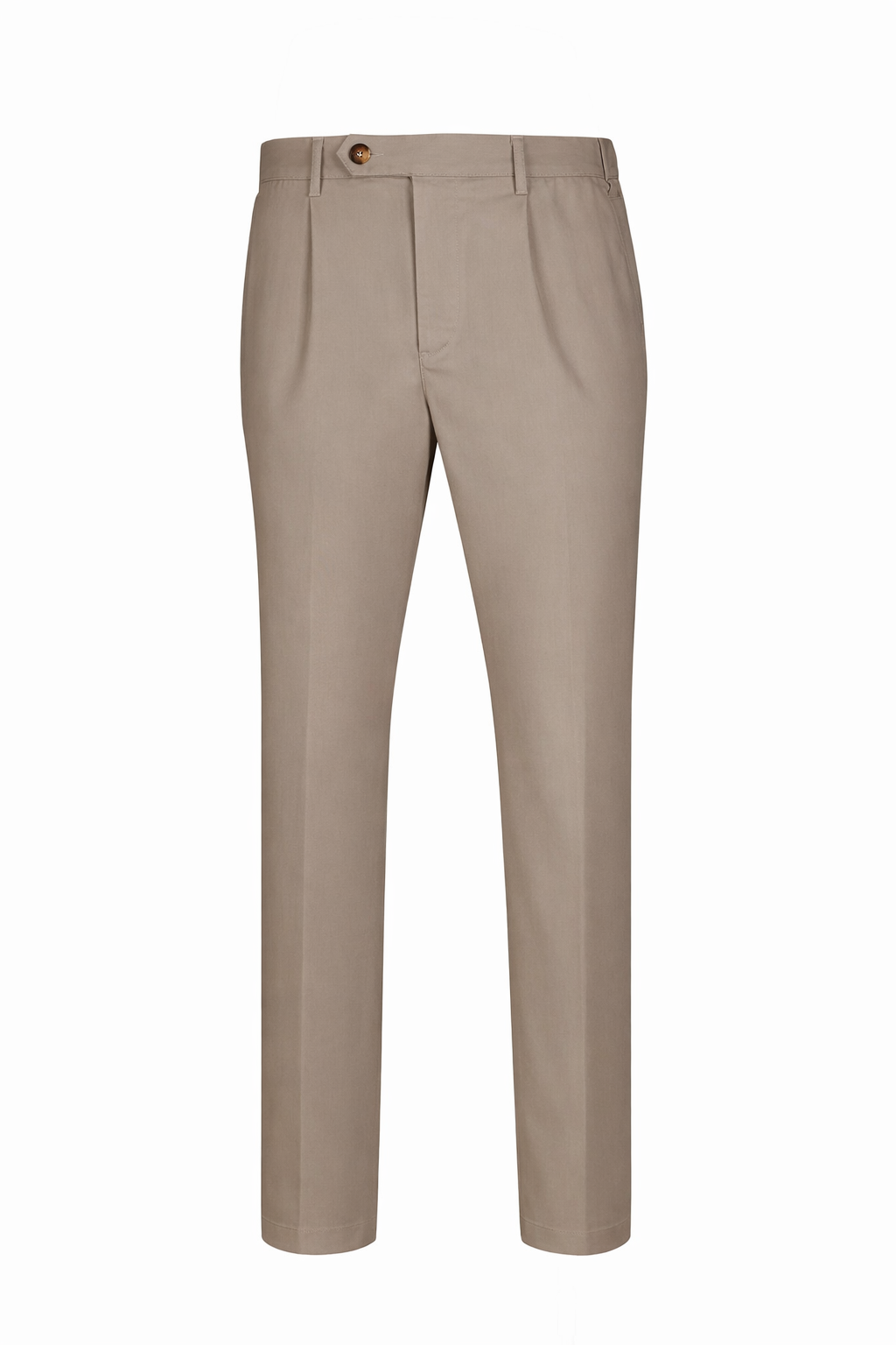 Stretch Cotton Twill Chino Pants with Pleats - MONTEZEMOLO