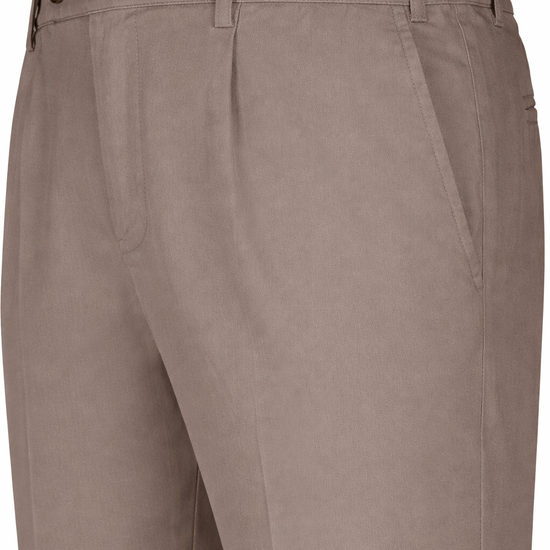 Stretch Cotton Twill Chino Pants with Pleats - MONTEZEMOLO