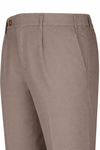 Stretch Cotton Twill Chino Pants with Pleats - MONTEZEMOLO