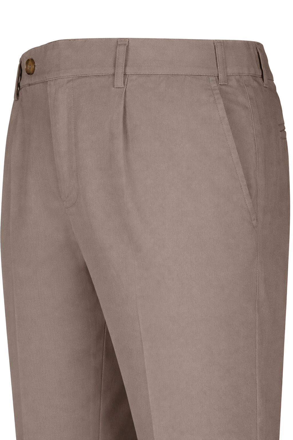 Stretch Cotton Twill Chino Pants with Pleats - MONTEZEMOLO