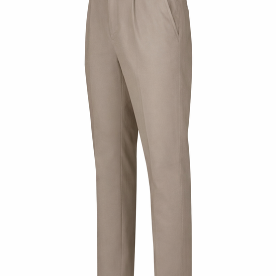 Stretch Cotton Twill Chino Pants with Pleats - MONTEZEMOLO