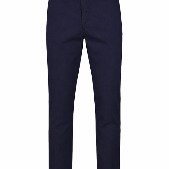 Stretch Cotton Twill Chino Pants with Pleats - MONTEZEMOLO
