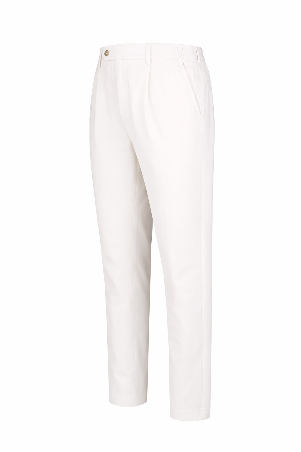 Stretch Cotton Twill Chino Pants with Pleats - MONTEZEMOLO