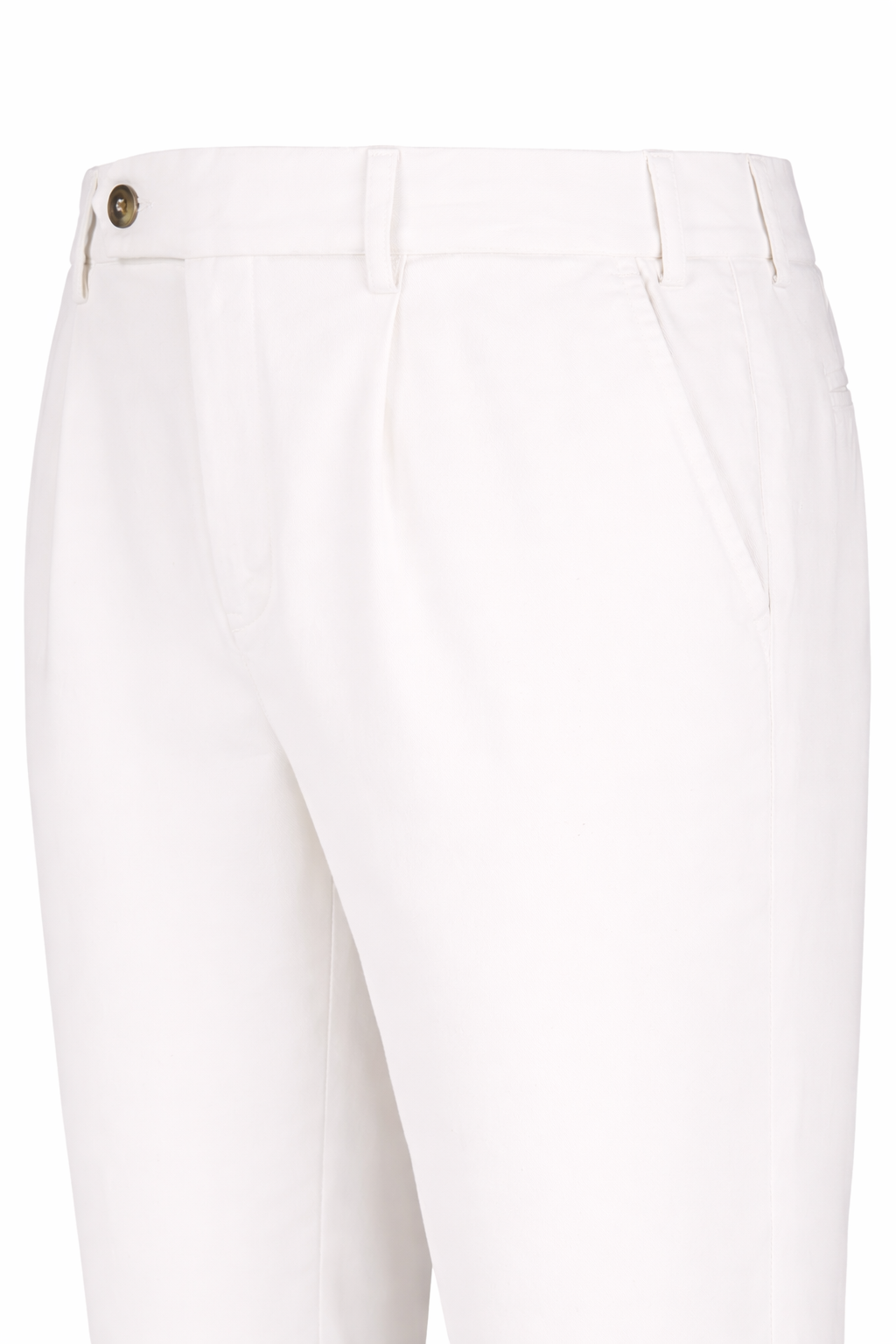 Stretch Cotton Twill Chino Pants with Pleats - MONTEZEMOLO