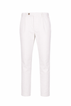 Stretch Cotton Twill Chino Pants with Pleats - MONTEZEMOLO