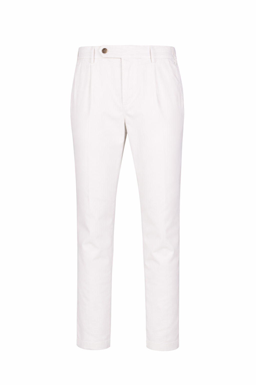 Stretch Cotton Twill Chino Pants with Pleats - MONTEZEMOLO