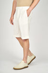 Cotton & Linen Double Pleats Shorts - MONTEZEMOLO