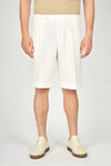 Cotton & Linen Double Pleats Shorts - MONTEZEMOLO