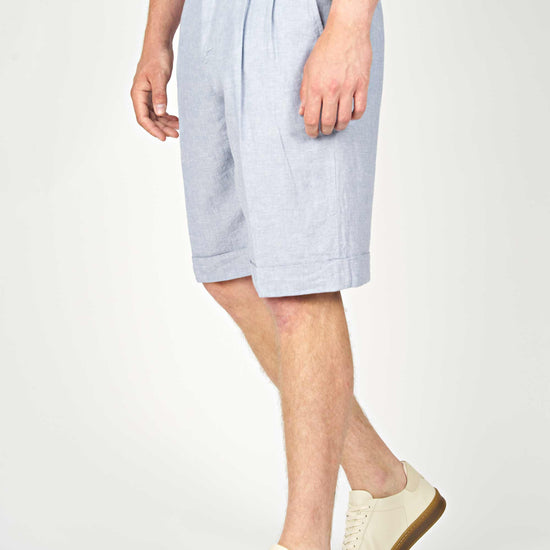 Cotton & Linen Double Pleats Shorts - MONTEZEMOLO