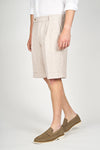 Cotton & Linen Double Pleats Shorts - MONTEZEMOLO