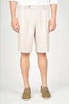 Cotton & Linen Double Pleats Shorts - MONTEZEMOLO