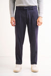 Micro-Printed Jersey Single-Pleat Trousers