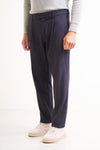 Micro-Printed Jersey Single-Pleat Trousers