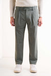 Micro-Printed Jersey Single-Pleat Trousers