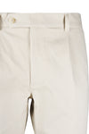 Cotton twill trousers with pleats