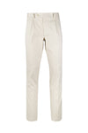 Cotton twill trousers with pleats