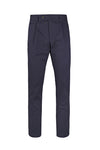 Cotton twill trousers with pleats