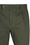 Cotton twill trousers with pleats