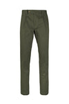 Cotton twill trousers with pleats