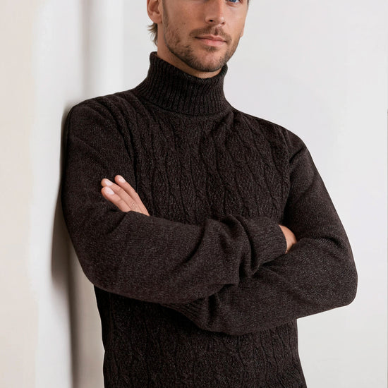 Mélange Cable-Knit Turtleneck - MONTEZEMOLO