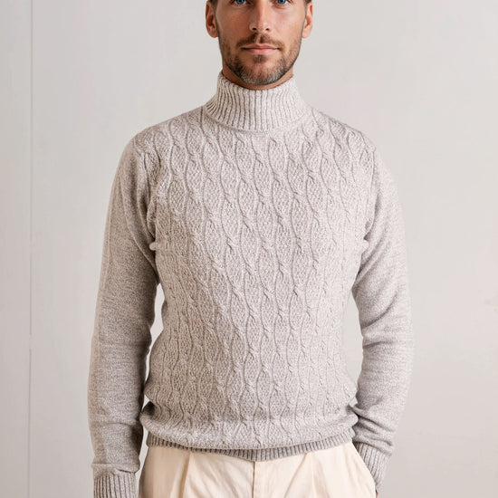 Mélange Cable-Knit Turtleneck - MONTEZEMOLO