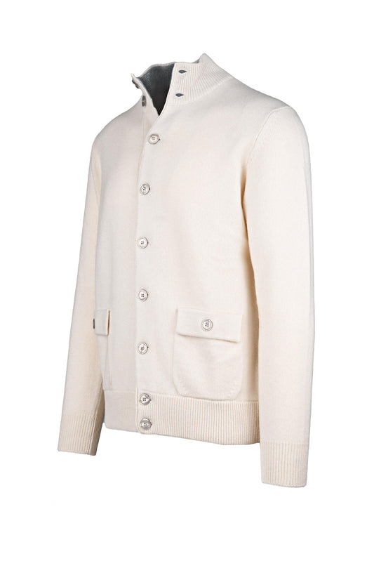 Cardigan-style knitted jacket in pure cashmere