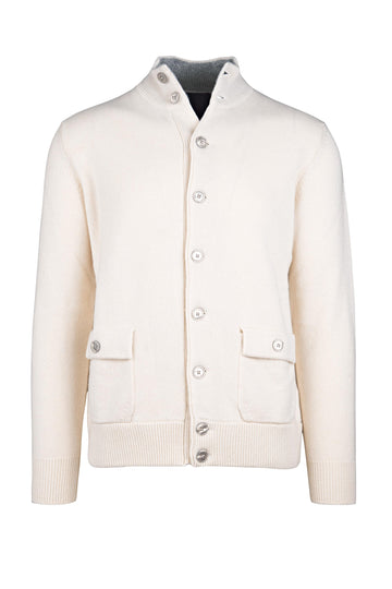 Cardigan-style knitted jacket in pure cashmere