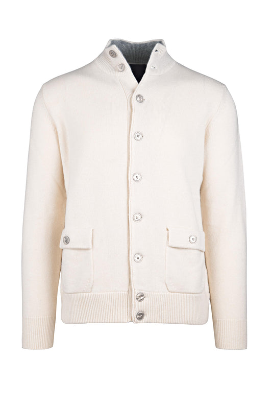 Cardigan-style knitted jacket in pure cashmere