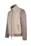 Suede & Knit Jacket with Detachable Quilted Vest