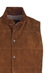 Suede gilet with quilted lining