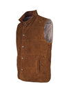 Suede gilet with quilted lining