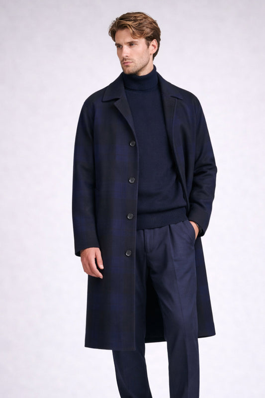Check Unlined raglan overcoat