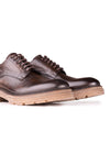 Leather Derby Shoes with Lugged Sole