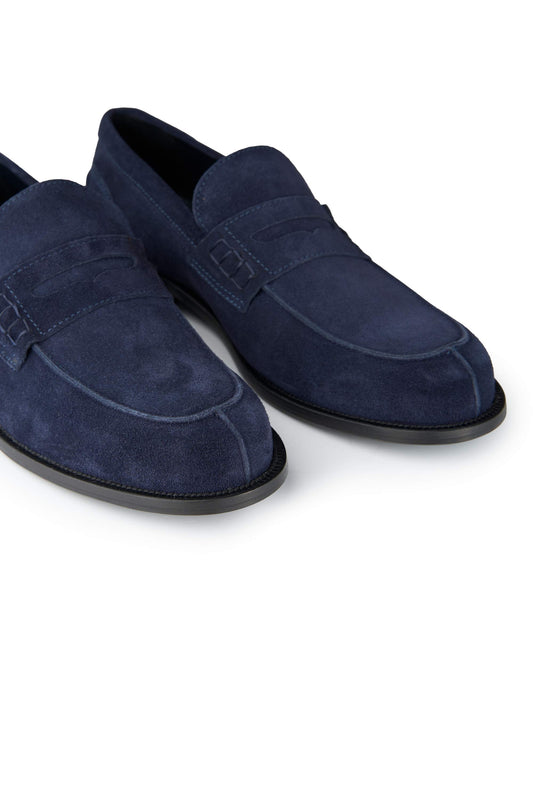 Suede penny loafers