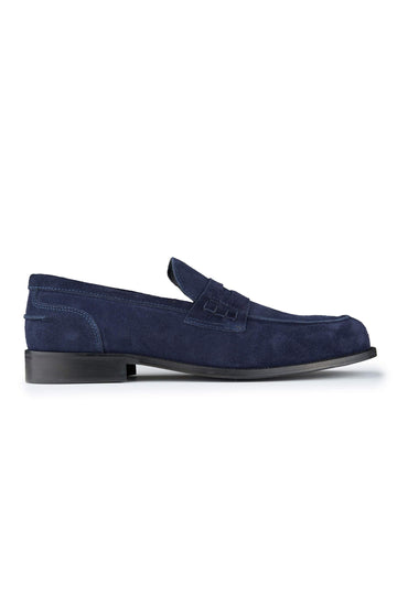 Suede penny loafers
