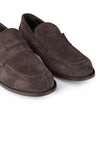 Suede penny loafers