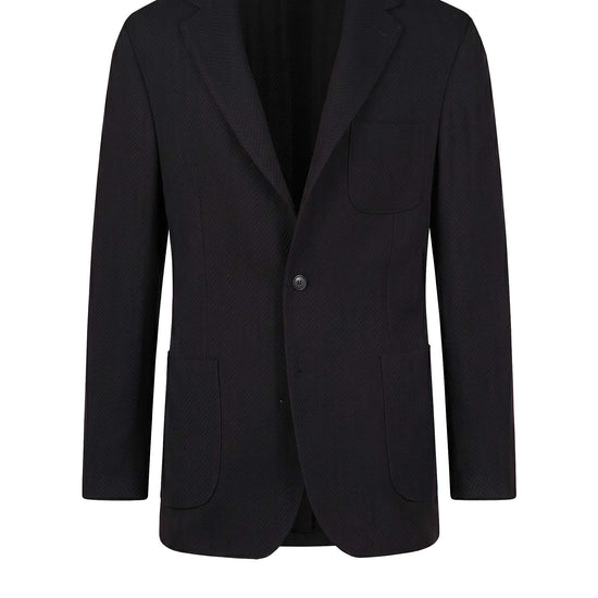 Unlined Herringbone Wool Jersey Jacket - MONTEZEMOLO