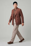Unlined double-breasted blazer in linen, silk and wool