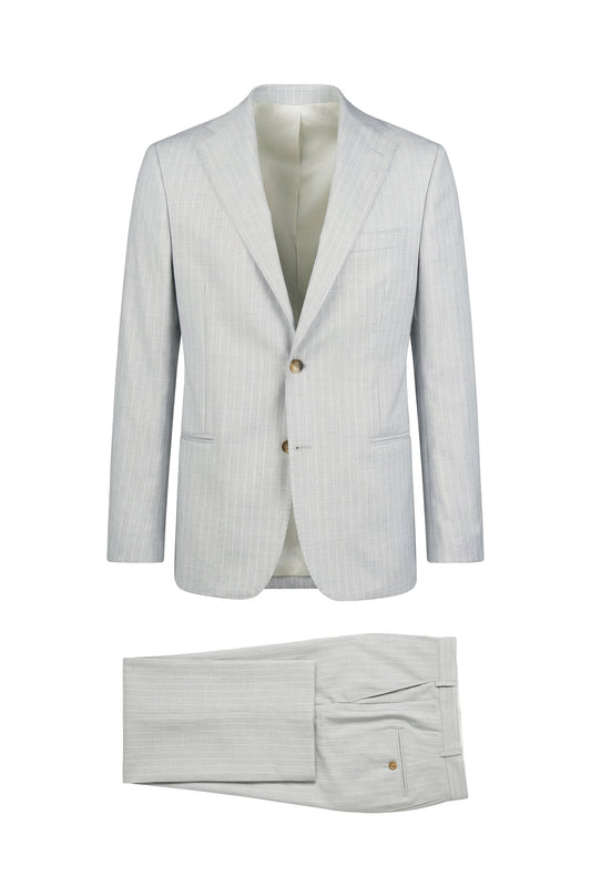 Pinstripe suit in virgin wool