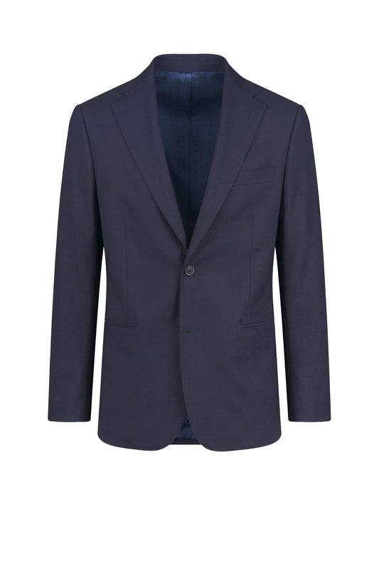 Abito monopetto jacquard in lana merino