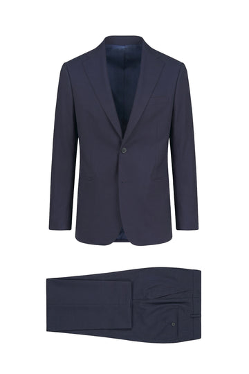 Abito monopetto jacquard in lana merino